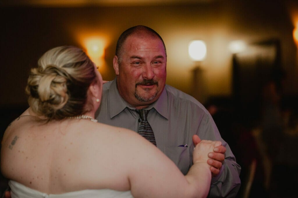 bride and father slow dance